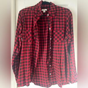 Croft & Barrow Red and Black Checkered Shirt